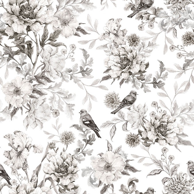 Wallpaper monochrome flowers 