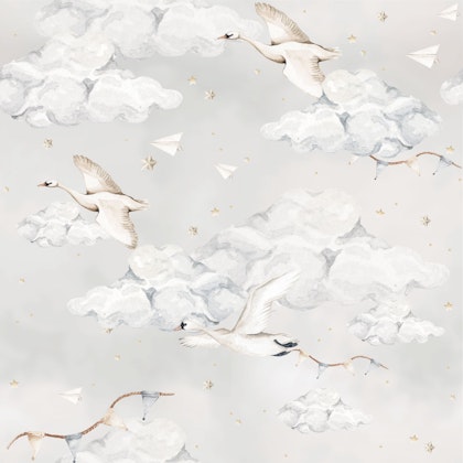 Dekornik, wallpaper Magic Swans Blue