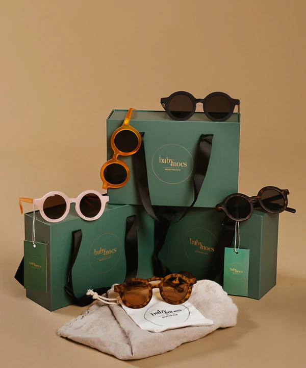 BabyMocs, sunglasses for kids, Signature Round Green 