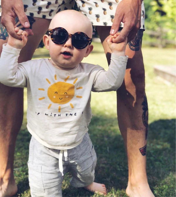 BabyMocs, solglasögon för barn, Signature Round Beige 