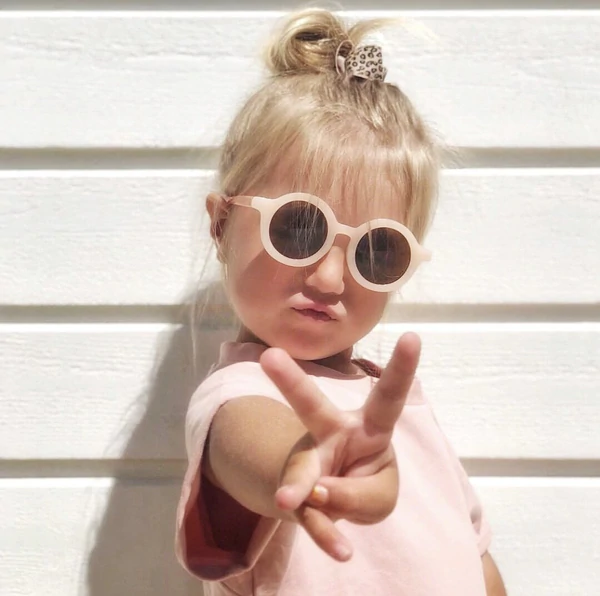 BabyMocs, solglasögon för barn, Signature Round Pink 