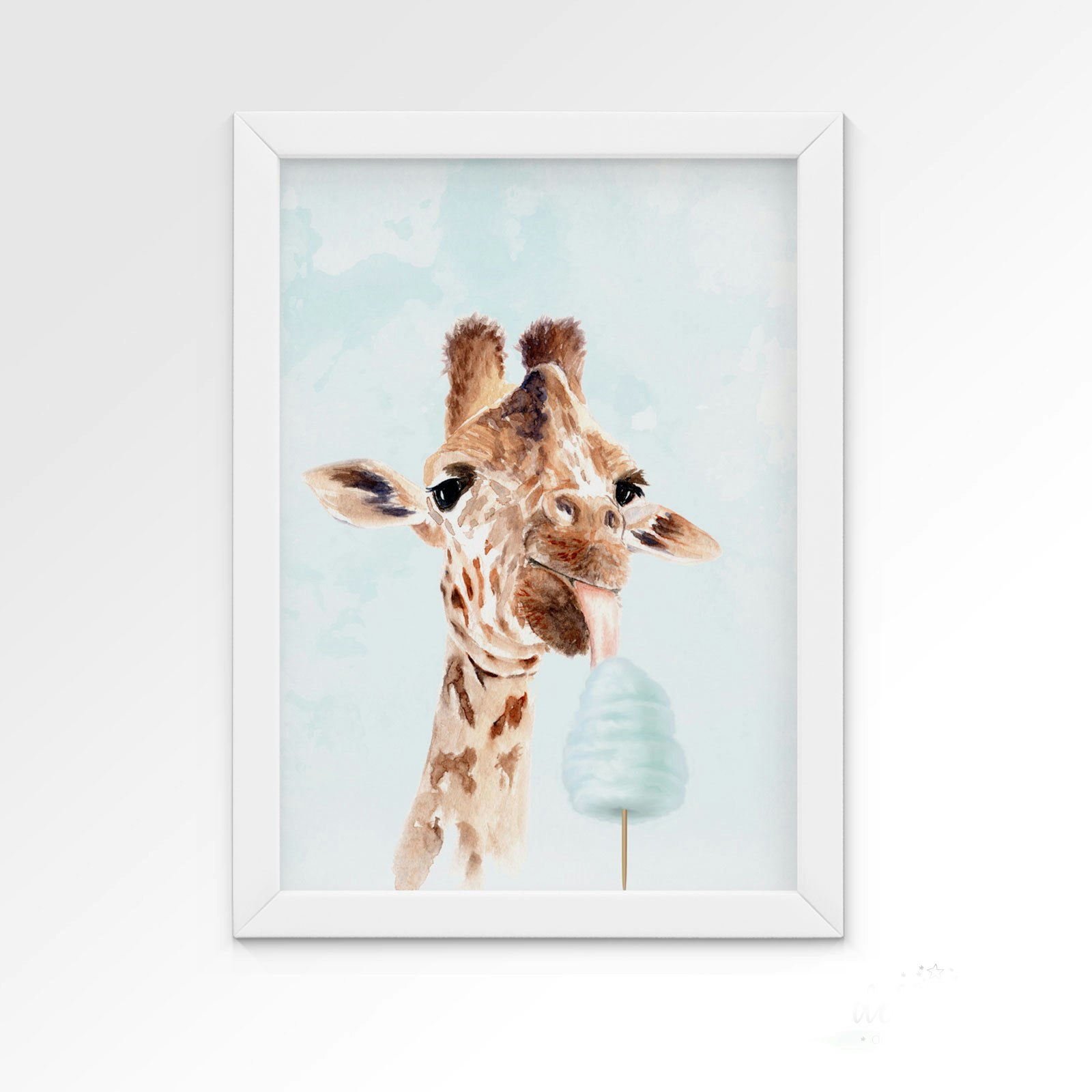 Dekorillo, poster till barnrummet, Giraff mint 