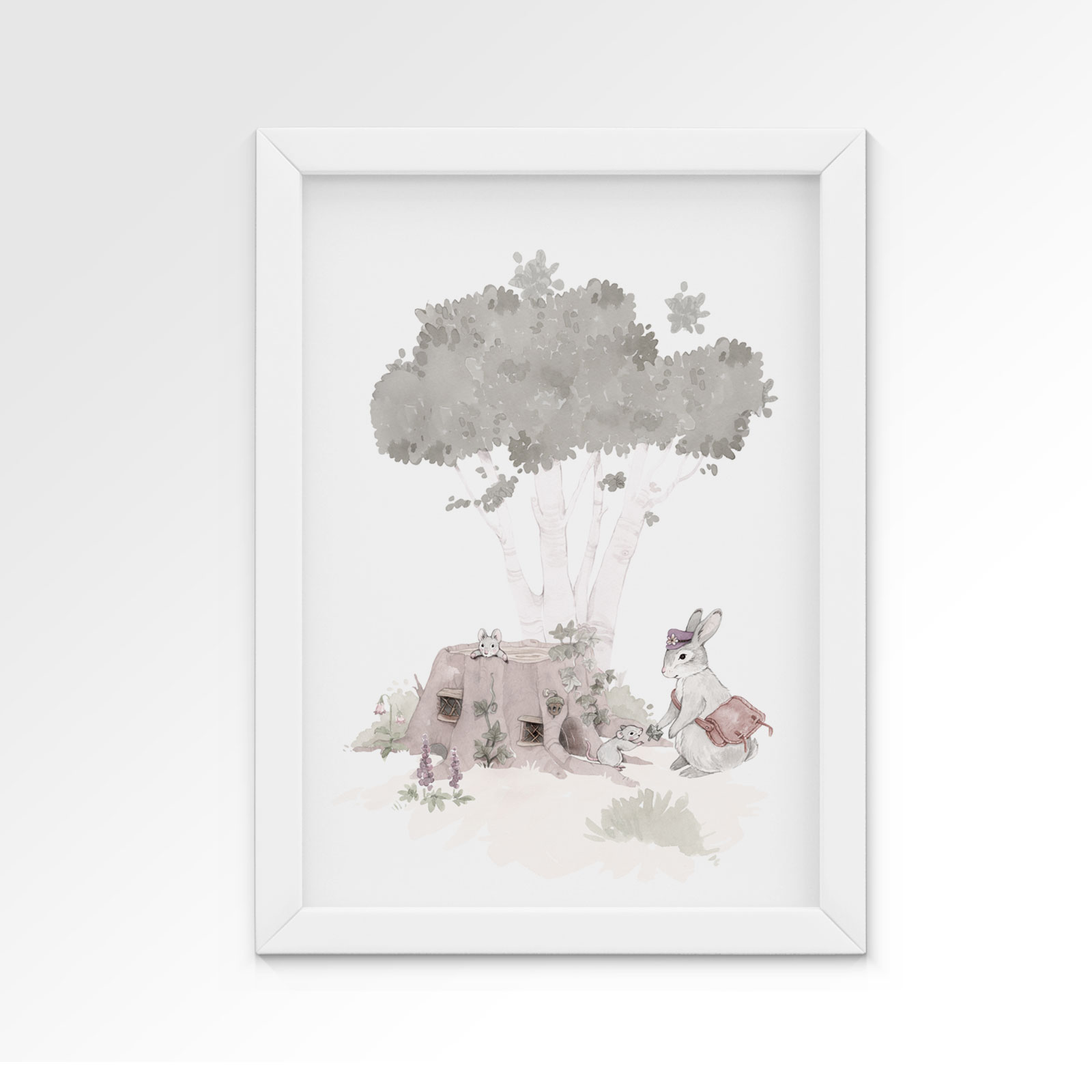Dekorillo, poster for the children's room 3-pack, Forest city pink 