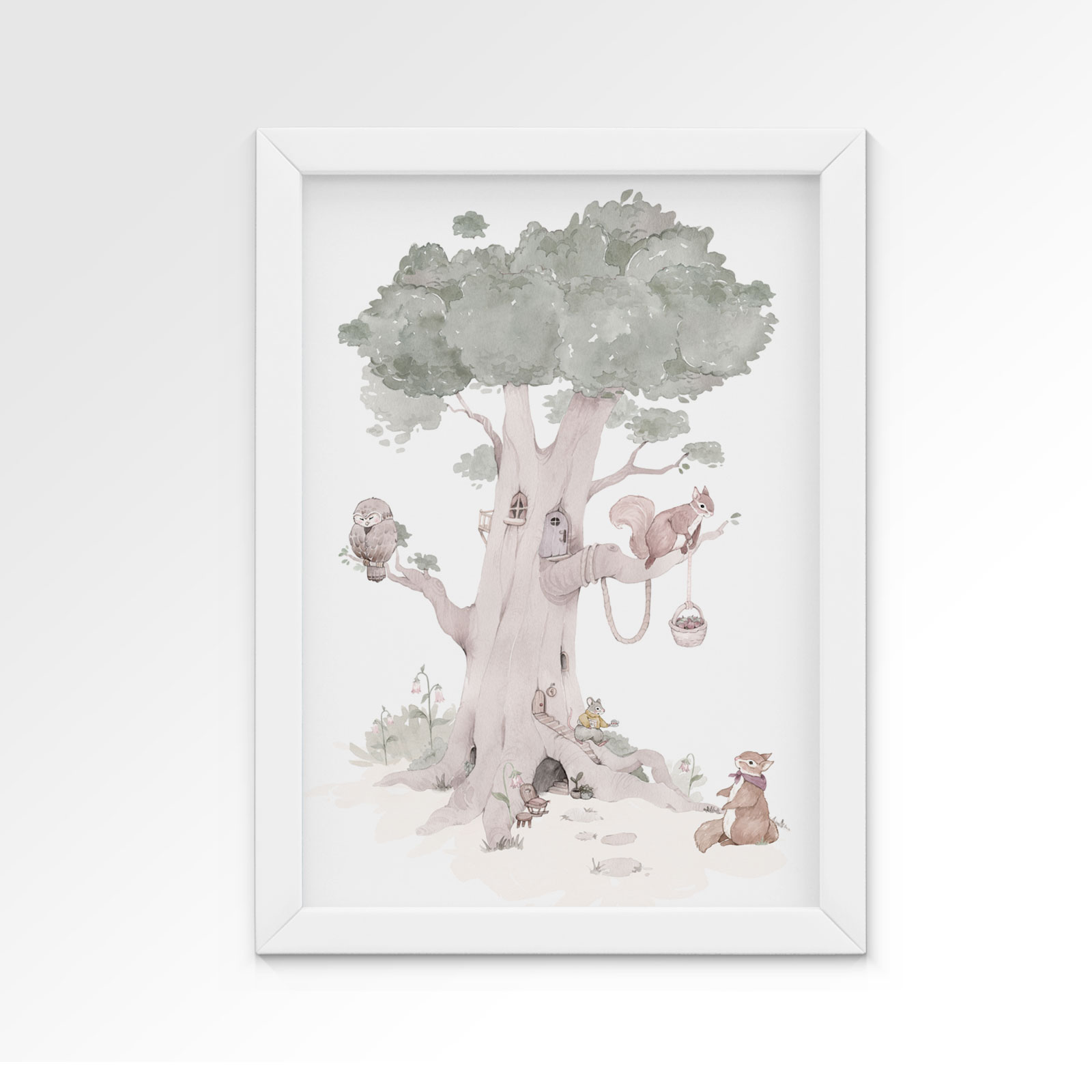 Dekorillo, poster for the children's room 3-pack, Forest city pink 