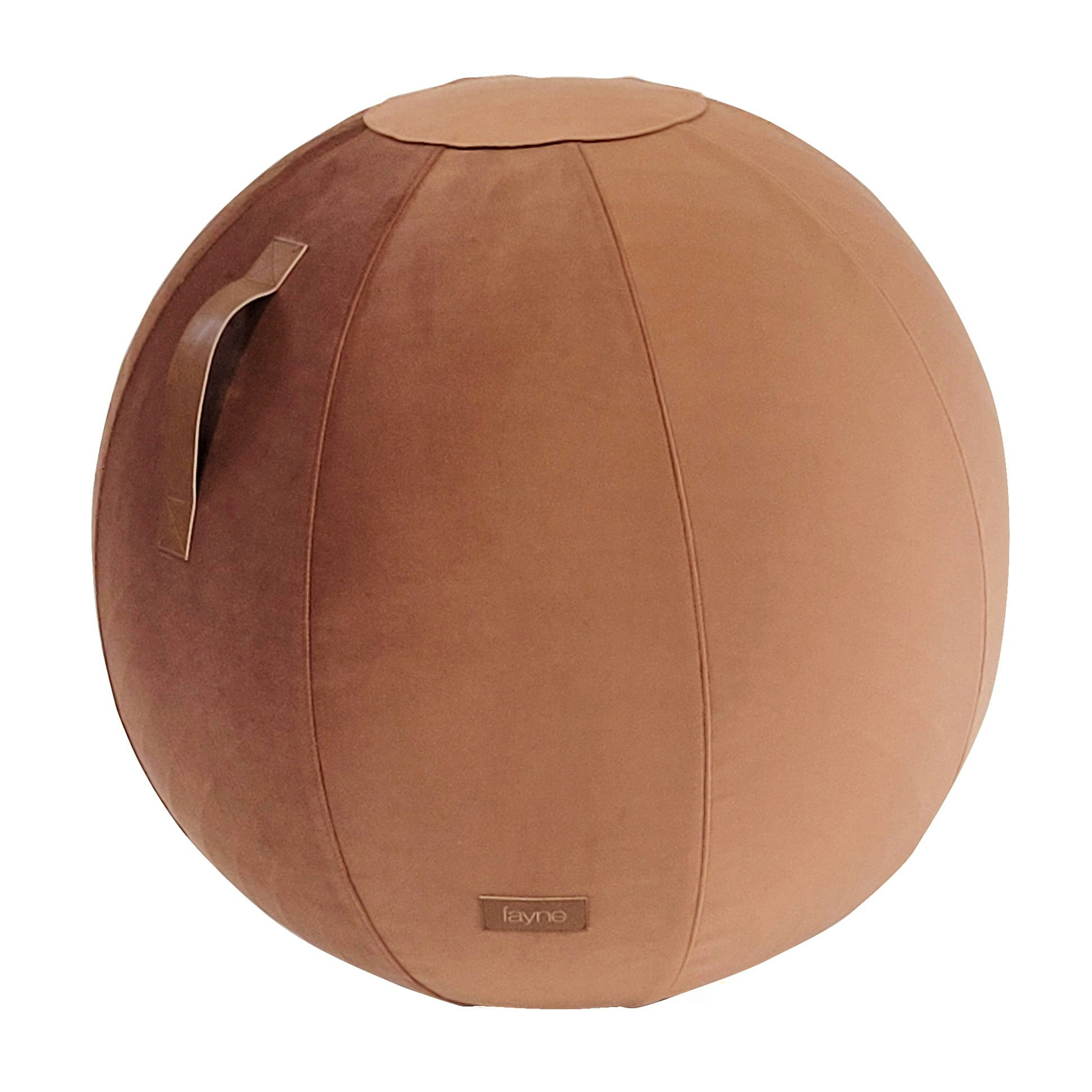Fayne, sitting ball with leather handle, light brown 