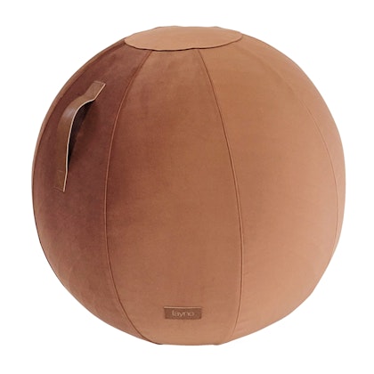 Fayne, sitting ball with leather handle, light brown
