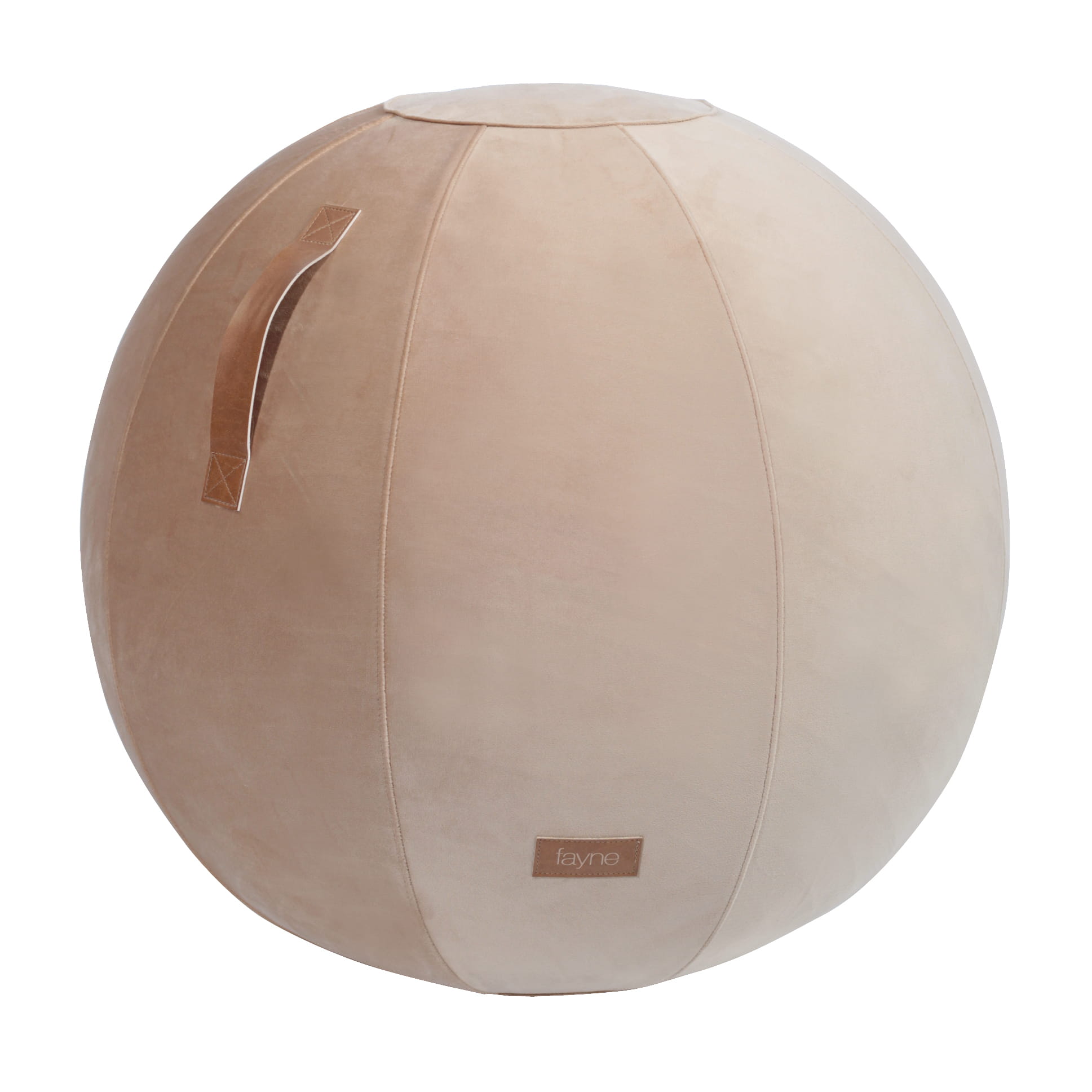 Fayne, sitting ball with leather handle, beige 