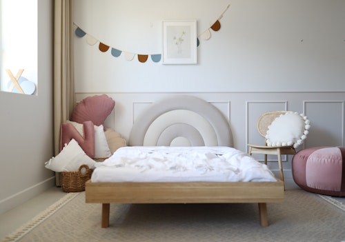 Headboard for the children's bed, Sand rainbow