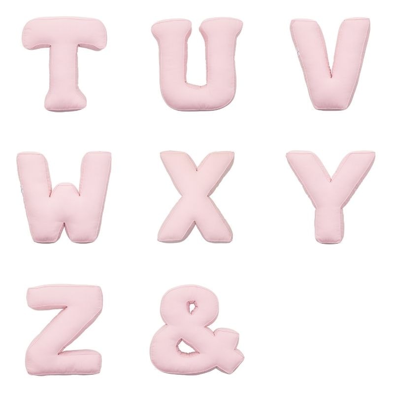 Pink cotton alphabet pillow (optional letter) 