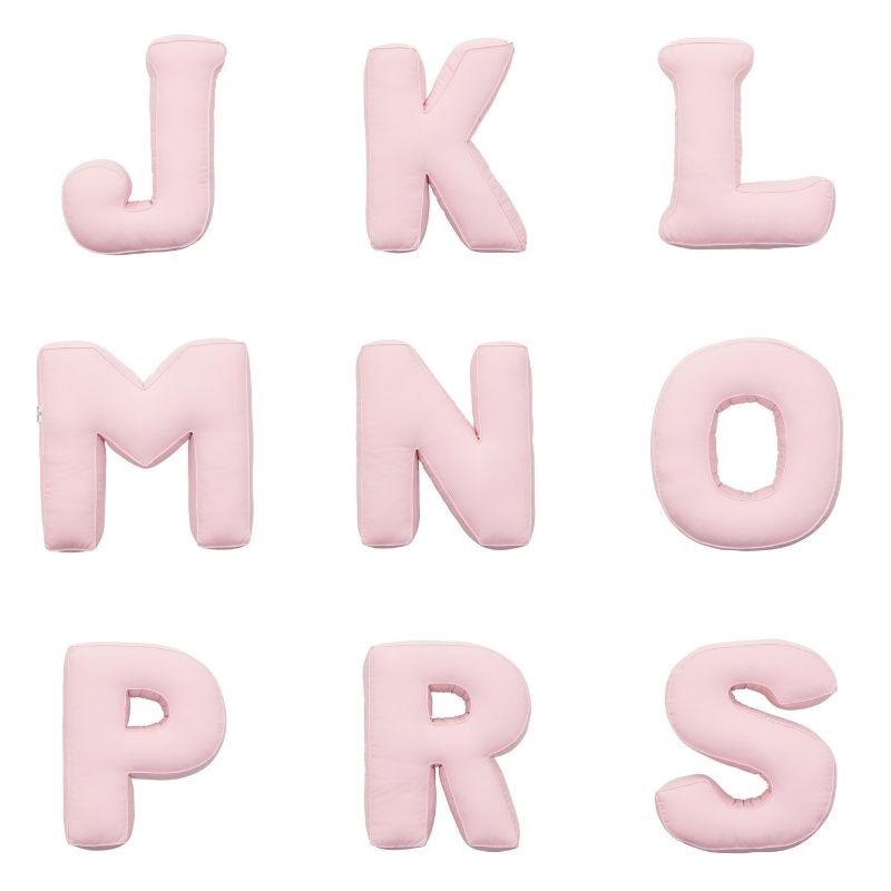 Pink cotton alphabet pillow (optional letter) 
