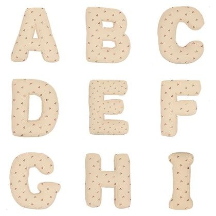 Vanilla cherry cotton alphabet pillow (optional letter)