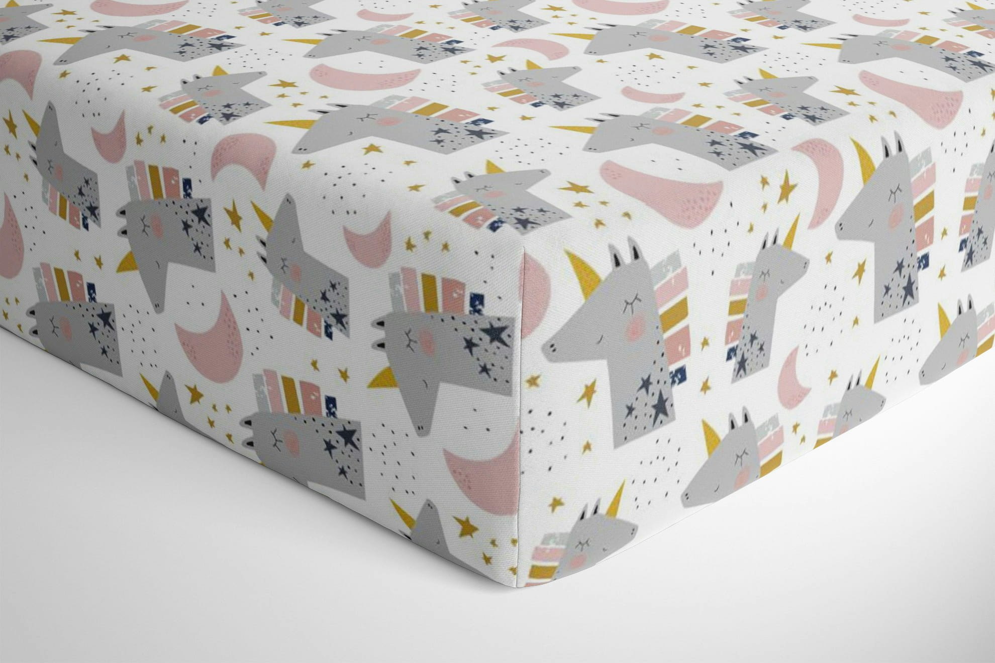 Fitted sheet for junior bed, Unicorn 