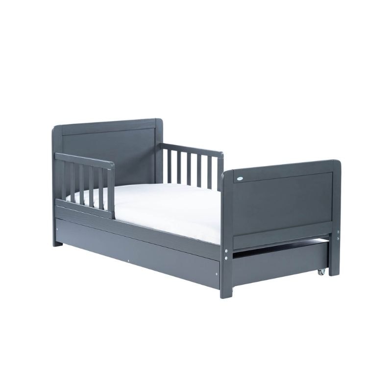 Junior bed with storage box Oliver, grey 