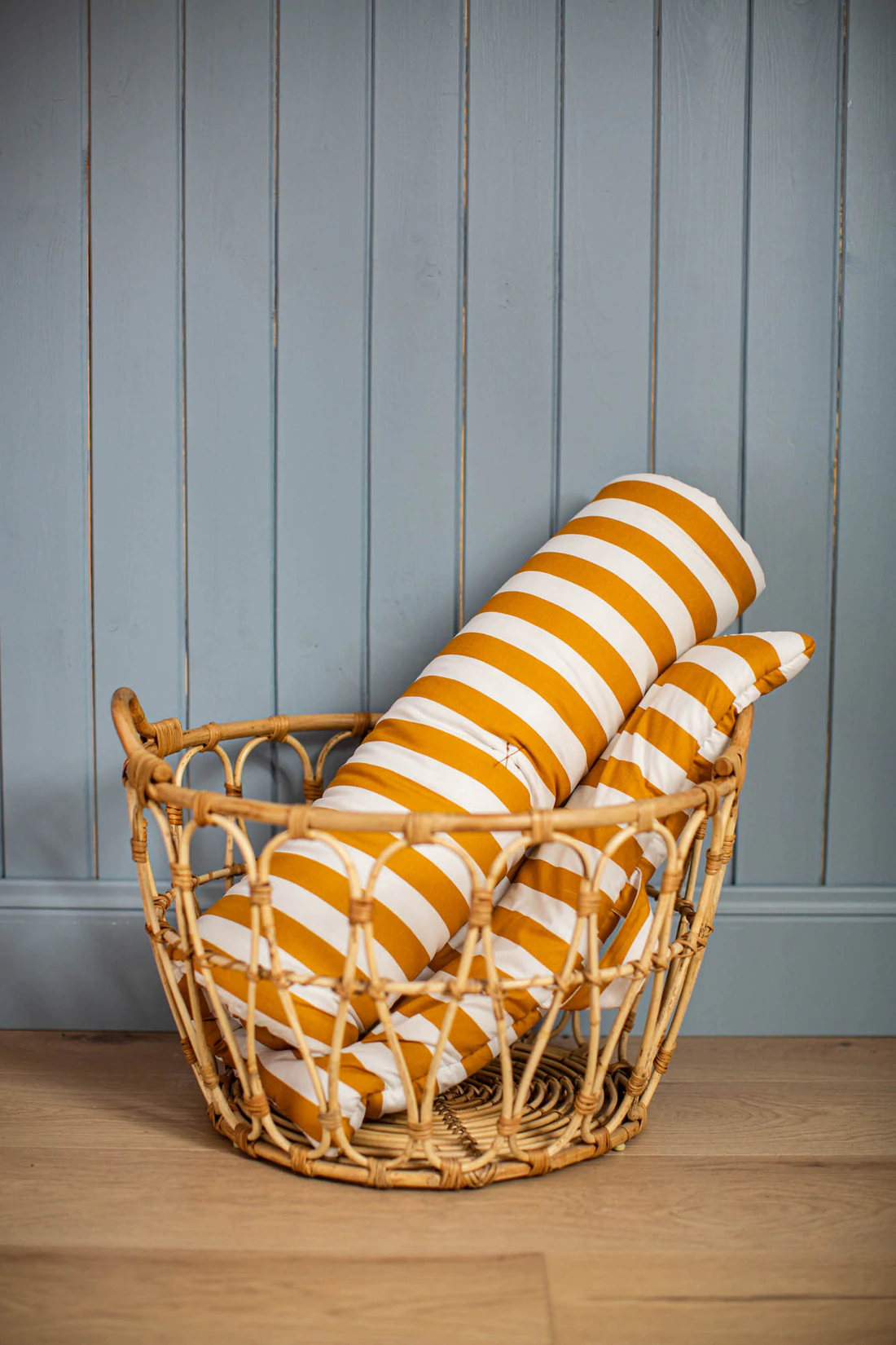 Betty`s Home, Stripes mustard seat cushion 110x60 cm 