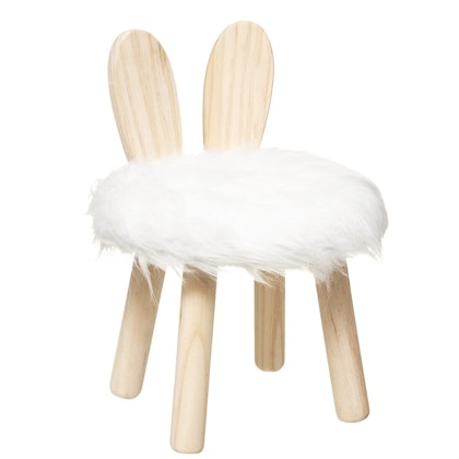 Wooden chair for the children's room, white rabbit