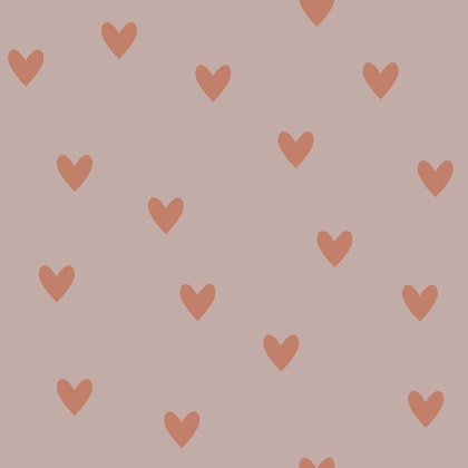 Dekornik, wallpaper Hearts Pink And Red Brick