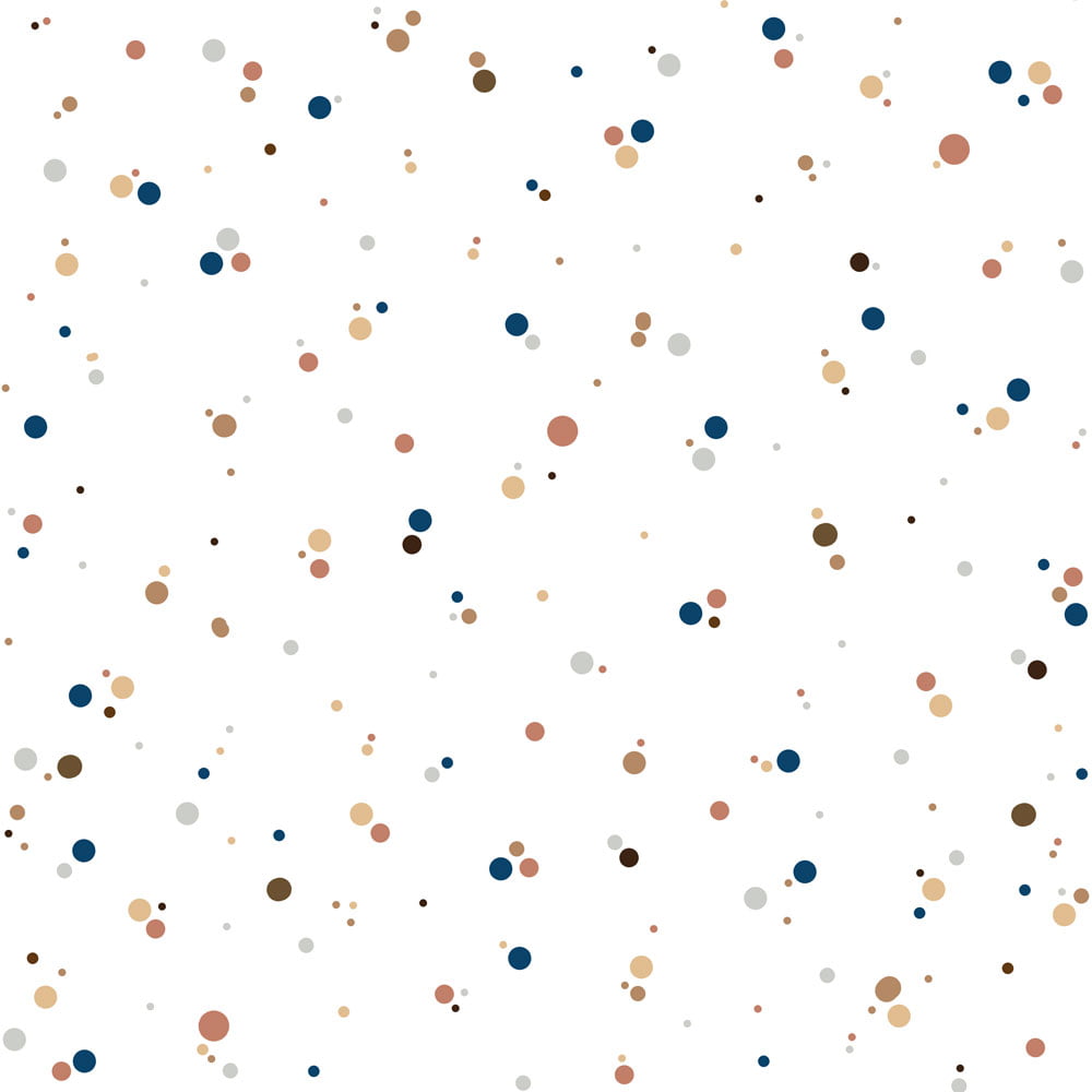 Dekornik, wallpaper Dots Minimini Cinnamon Blue 