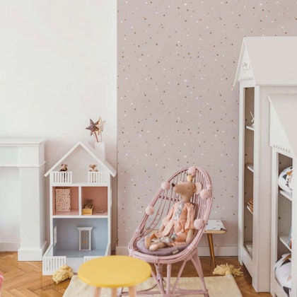 Dekornik, wallpaper Stars Minimini Cinnamon Powder Pink