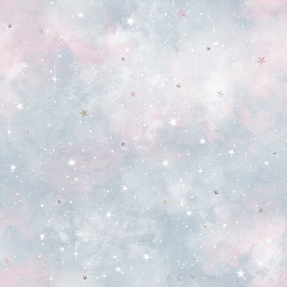 Dekorillo, wallpaper Cosmos sky blue and pink