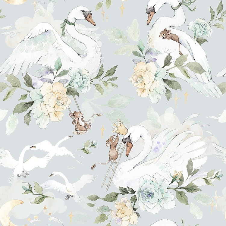 Dekorillo, wallpaper Friendship story blue grey 