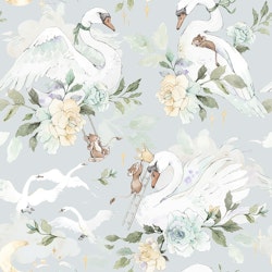 Dekorillo, tapet Friendship story blue grey