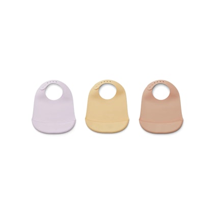 Liewood, Maru silicone bib set of 3, Light lavender multi mix