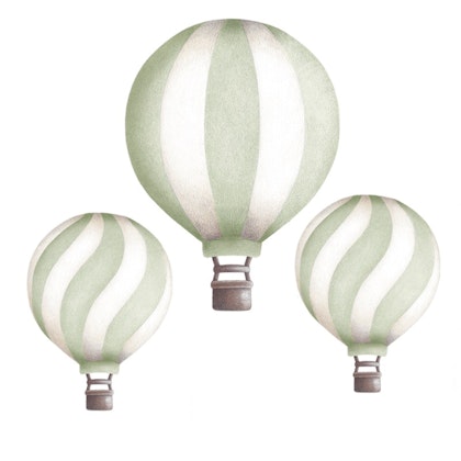 Pistaschgröna luftballonger vintage väggklistermärken, Stickstay