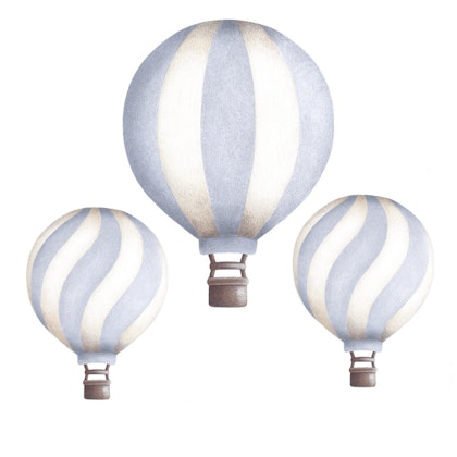 Himmelblå luftballonger vintage väggklistermärken, Stickstay