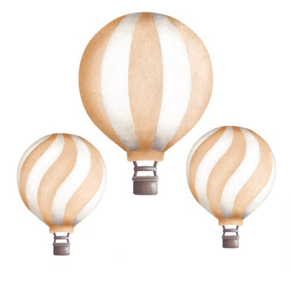 Peach luftballonger vintage väggklistermärken, Stickstay