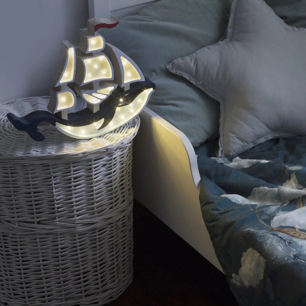 Little Lights, Night lamp for children's room, Ship white/navy 