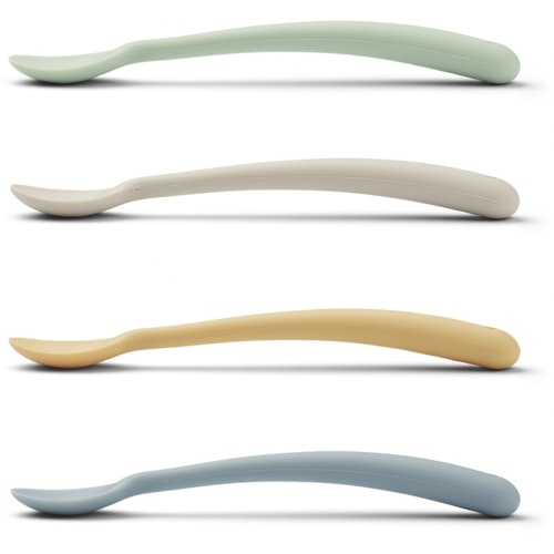 Liewood, Siv silikonsked 4-pack, Dusty mint multi mix