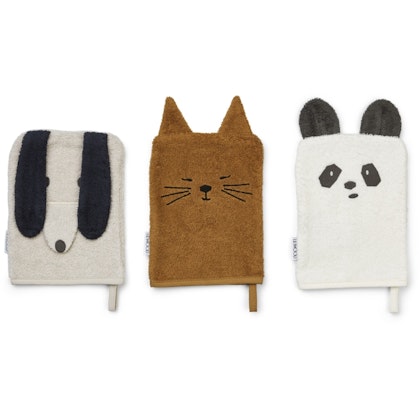 Liewood washcloths Sylvester set of 3, Animal Mix