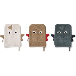 Liewood tvättlappar 3-pack Sylvester, Dragon multi mix