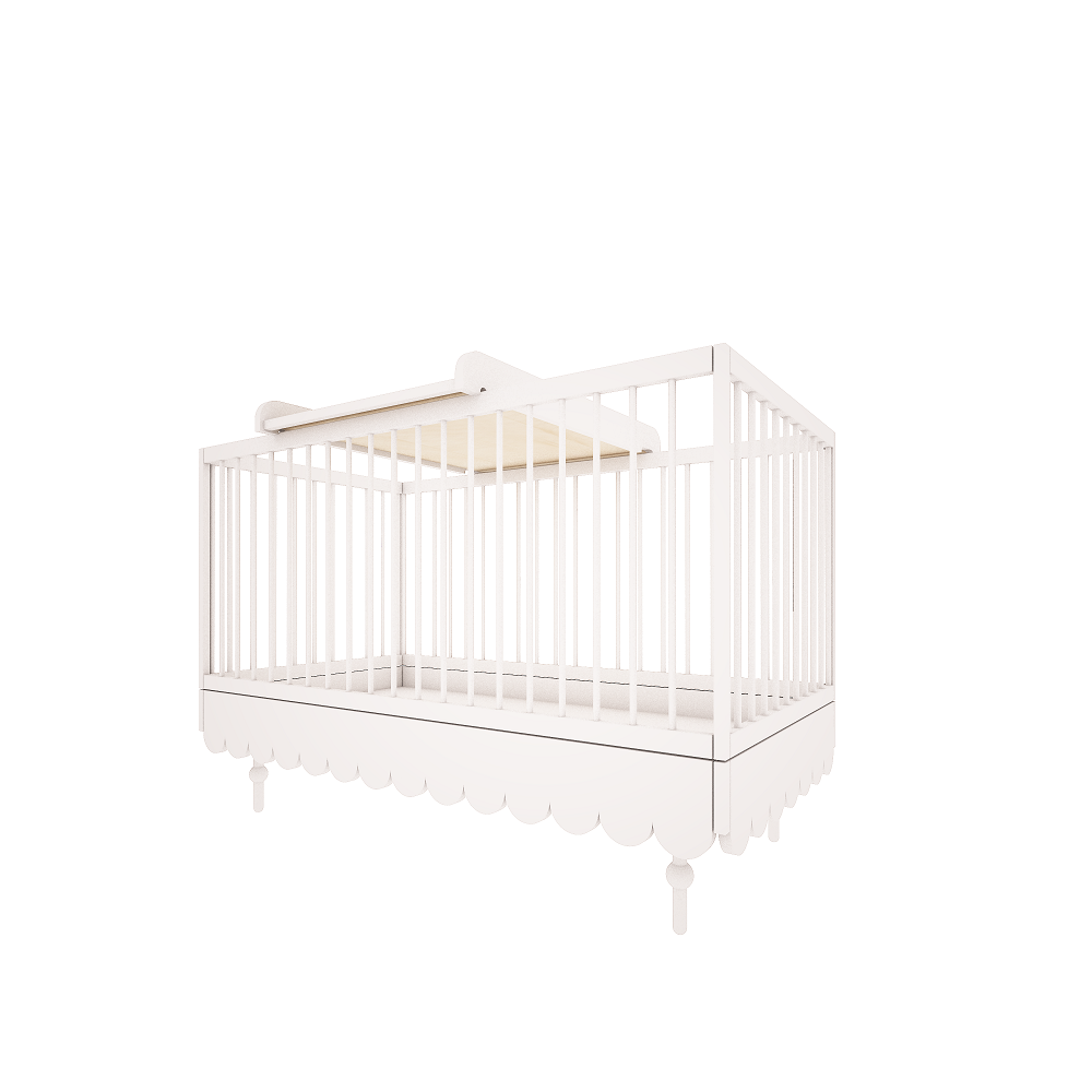Woodluck, 2 in 1, white crib and junior bed Babushka 
