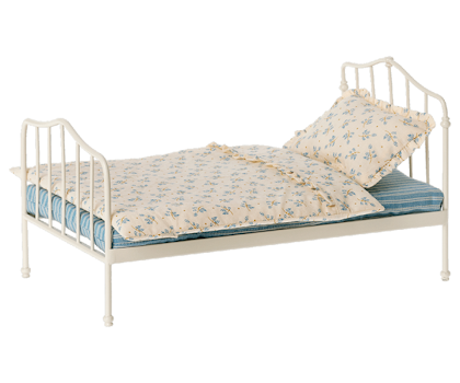 Maileg, Bed for dollhouse mini, blue
