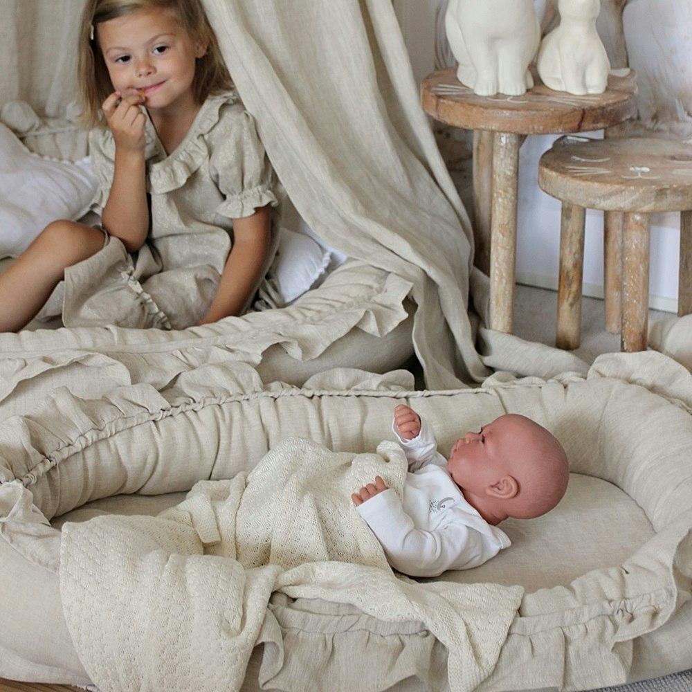 Cotton & Sweets, nature linen babynest 