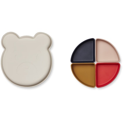 Liewood, Arne silicone divider plate, Mr Bear sandy multi mix