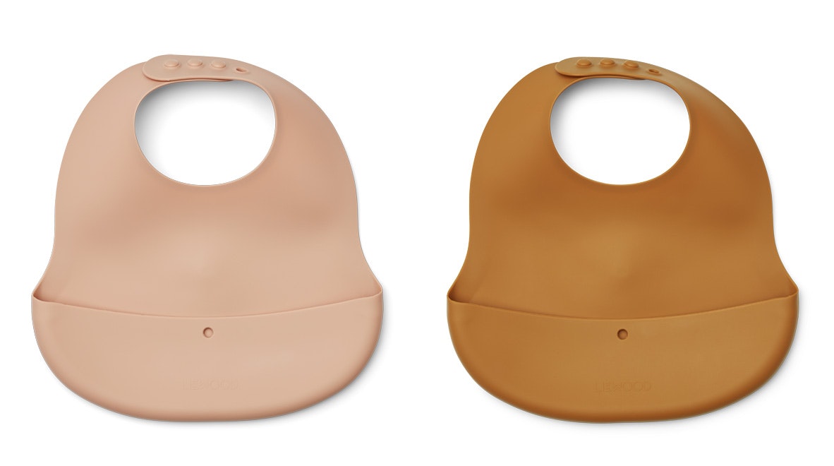 Liewood, Ember silicone bib set of 2, tuscany rose/mustard mix 