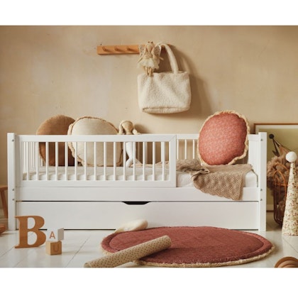 Children's bed Asta with guard rail and storage box