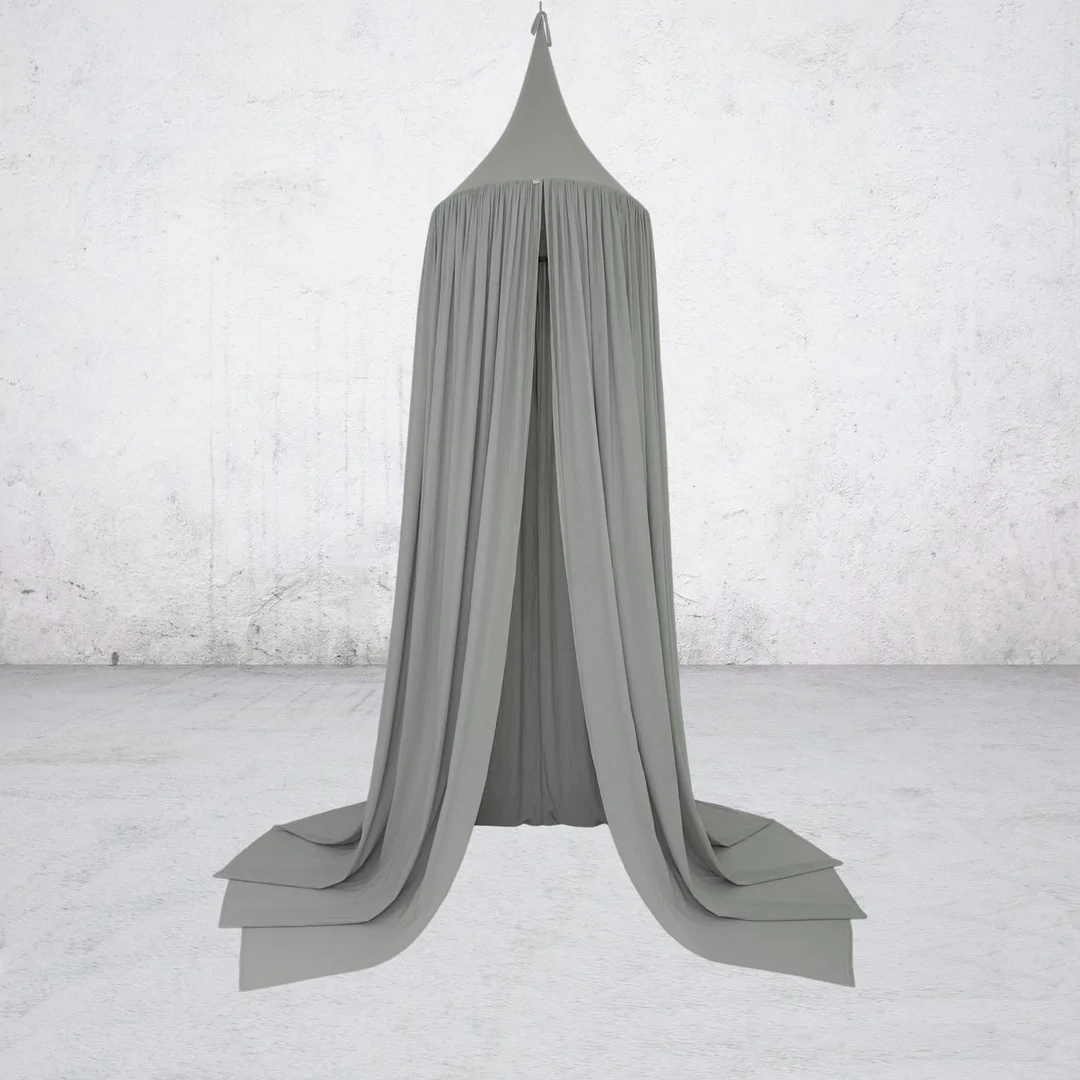Numero 74, bed canopy with LED lights, silver grey 