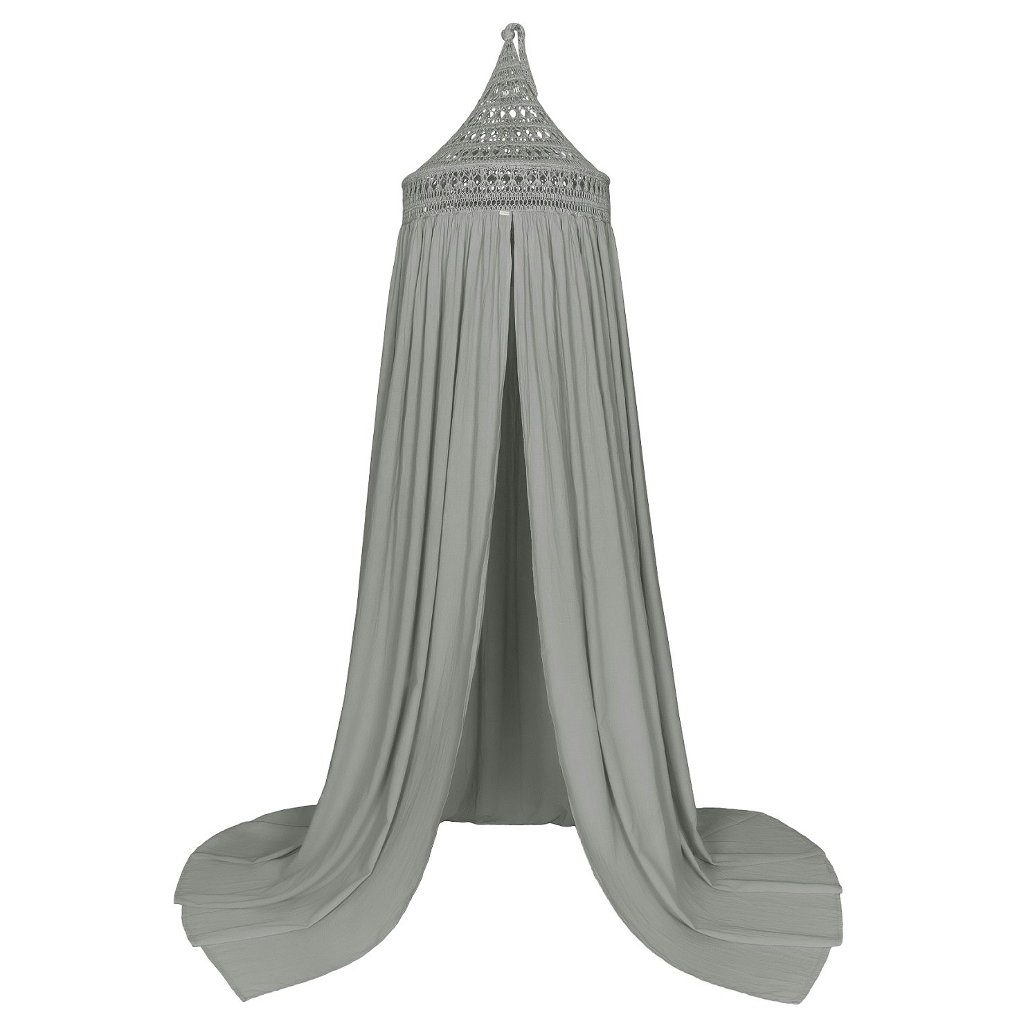 Numero 74, Tara boho bed canopy with LED lights, Silver grey 