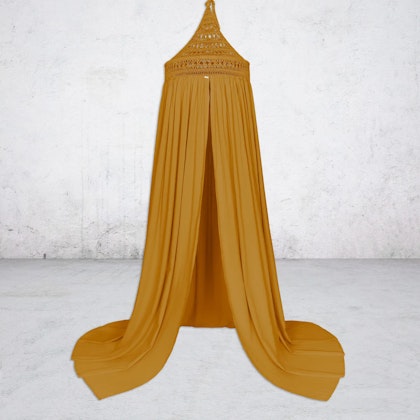 Numero 74, Tara boho bed canopy with LED lights, Gold