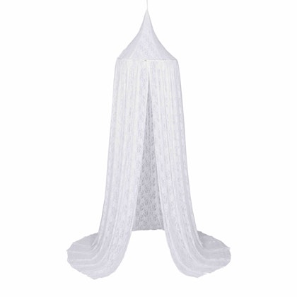 Numero 74, bed canopy with LED lights, white lace