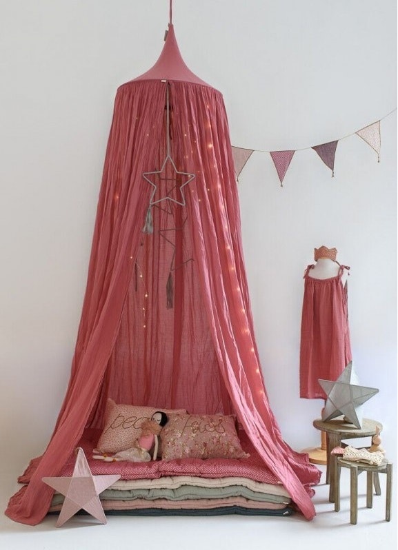 Numero 74, bed canopy with LED lights, Baobab rose 
