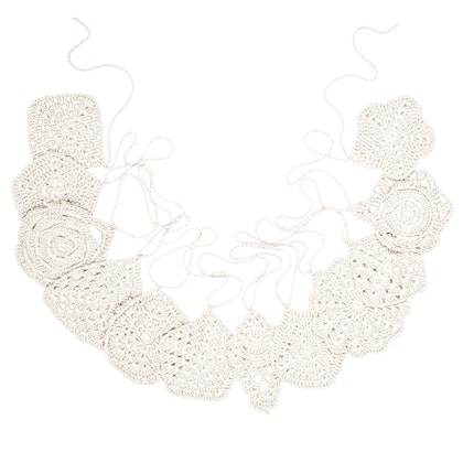 Numero 74, crochet garland for the children's room, Natural