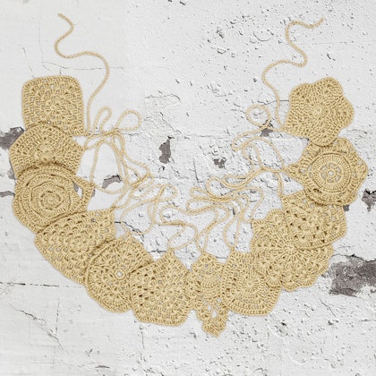 Numero 74, crochet garland for the children's room, Mellow yellow