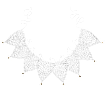 Numero 74, crocheted garland, White