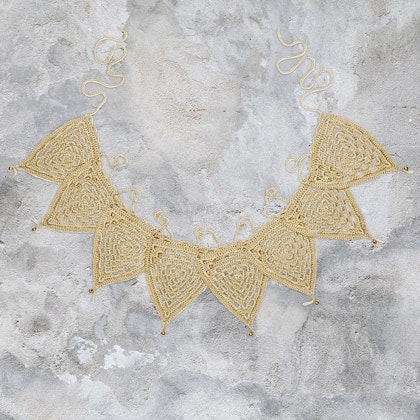 Numero 74, crochet garland, Mellow yellow