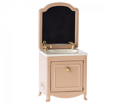 Maileg, sink dresser with mirror, dark powder