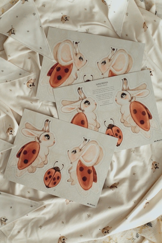 Mrs Mighetto, Paper Friends Ladybugs Dubbelsidiga pappersdekoration för barn nyckelpiga